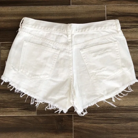 NWT Free People/We The Free Loving Good Vibrations Cutoff Shorts in Spring White - Picture 7 of 11